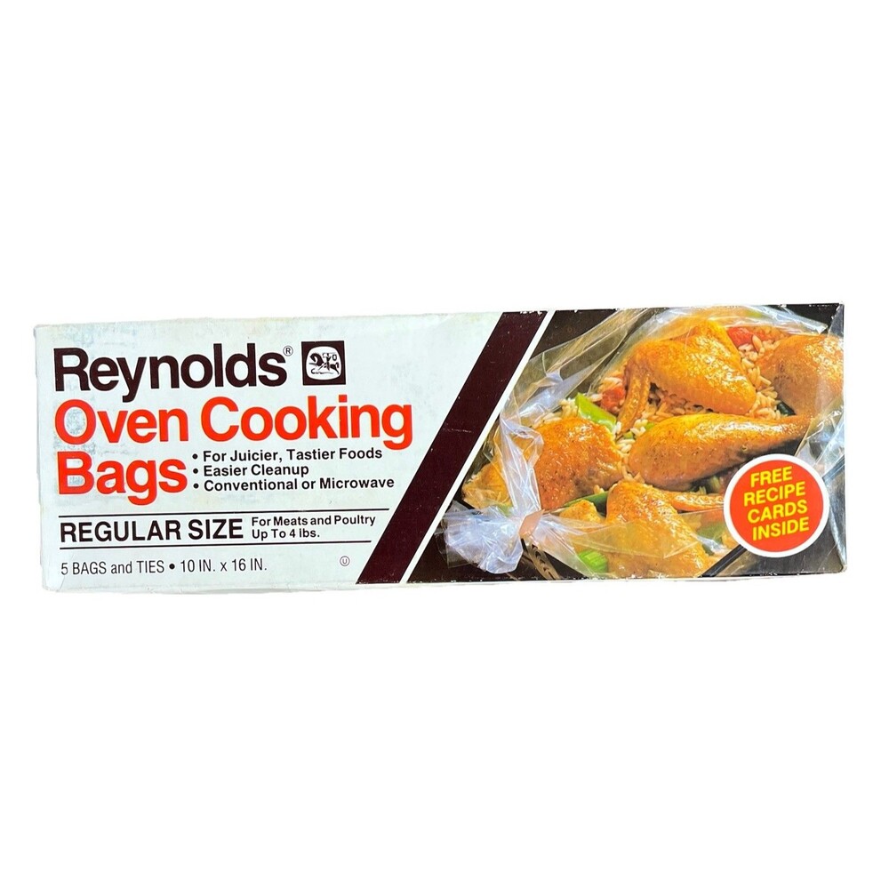 Vintage New Reynolds Oven Cooking 5 Regular Size Bags Poultry Old Stock Prop